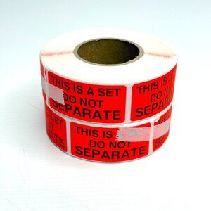 1" x 2" This is a Set Do Not Separate Stickers Red Packing Labels 2 Rolls, 1000